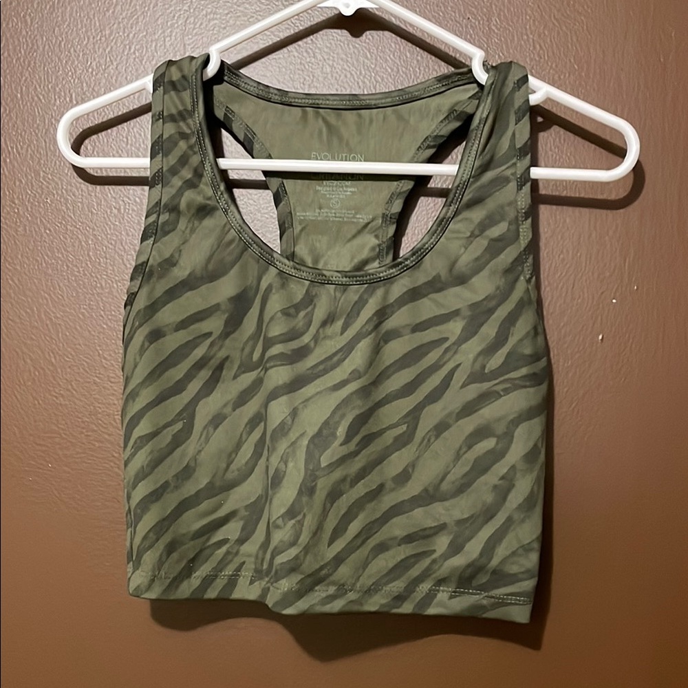 Evolution and Creation Olive Patterned Top